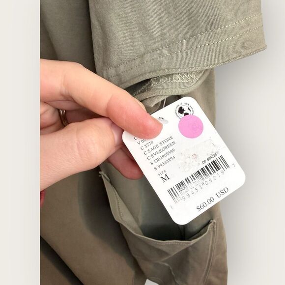 Free People Movement Hot Shot Tee Romper in Sage Stone Size Medium NWT - Picture 7 of 9